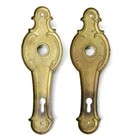 Pair Antique Vintage Victorian Art Deco Backplates Door Plates Reclaimed