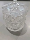 American Brilliant Period Antique Cut Glass Jam mustard relish Jar With Lid