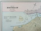 Vintage 1889 Brooklyn New York Map 14 x10    Old Antique Original Bushwick