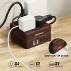 4 Outlet Desktop Surge Protector 2 Usb 2 Usb-c 5 Foot 950j Protection Wood Grain
