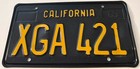 1969 California License Plate Pair Xga 421