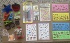 Junk Drawer Lot Misc School Stationary Office Supplies Stickers Stencils Clips