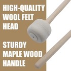 Cashbeat 2pcs 13  Wool Felt Drum Mallets  Anti-slip Bass Percussion Sticks  S   