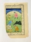 Indo-persian Miniature Painting Hunting Scene Tiger Deer Urdu Manuscript Page