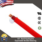 20 Ft 1 4  Red Expandable Wire Cable Sleeving Sheathing Braided Loom Tubing Us