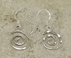 High Polish  925 Sterling Silver Hammered Swirl Drop Earrings Style  E1004