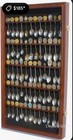 60 Slot Wall Mounted Collectors Spoon Display Case  Uv Protected