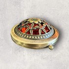 Vintage-look Floral Design Compact Mirror  Rhinestones