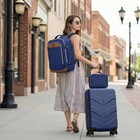 Expandable Luggage Set With Backpack - 21in Suitcase With Tsa Lock   Spinner Whe