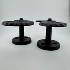 1 Pair - Black Galvanized Iron Scroll Post Mount Shutter Dogs W  Hammered Edge
