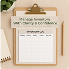 Inventory Log System   Printable   Editable Business Tracking Sheets