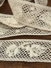 Antique French Bobbin Lace Insertion Roses Beige 1  X By Yard