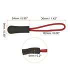 20 X Zipper Pull Pull Head Handle Replacement Tab Tags Cord Extension Black Red