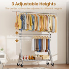 Heavy Duty Clothes Rack For Hanging Clothes  Double Rods Clothing Rack