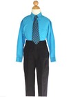 Boys Recital  Vest Suit Set  black  Turquoise  Size   14   14-15 Years 