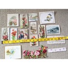 15 Antique Victorian Die Cut Lot Card Scrap Original 1800s Flower Junk Journal