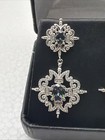 Stunning Designer Custom Made Drop   Dangle Earrings Gemstone Estate Find