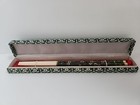 Vintage Cloisonne bone Oriental Chopsticks New  In Individual Cloth Covered Box