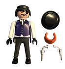 Playmobil gentleman Bandit outlaw silver Pistols top Hat brand New