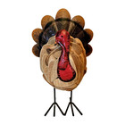 Metal And Driftwood Turkey Sculpture Fall Autumn Thanksgiving Table 11  X 7 5 