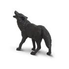 Black Wolf Miniature Animal Safari Collectible Toy Figurine 3 7  L 2 75  H