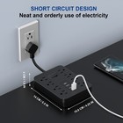 Wall Mount Surge Protector Power Strip With 8 Ac Outlet 3 Usb Type C Short Cord