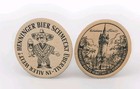 Set Of 2 Henninger Brau Bier Beer Bar Coasters Germany Vintage