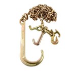 4pcs 5 16  X 10  G70 Flatbed Truck Transport Tow Chain J Hook Shank W  Grab Hook