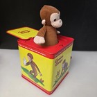 Vintage Schylling Curious George Musical Jack-in-the-box Tin Toy Universal Works