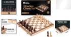 Portable 15-inch Chess Set - Elegant Storage Box   Felted Pieces Included