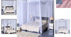 Elegant 4 Corner Post Mosquito Net - Quick Install Canopy For King   Queen Beds
