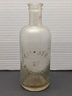 Antique Early 1900s Citrate Of Magnesia Bottle Clear Glass Embossing Blob Top 