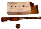 Vintage Brass Spyglass Telescope W  Leather Grip Nautical Maritime Decor W  Box
