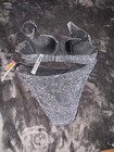 Victoria Secret Pink Silver Glitter Bikini Two-piece Swimsuit Set Small