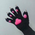 Fursuit Cosplay Paw Gloves With Pink Pads Luminous Ver  Kig Paws  White Plush   