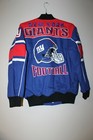 New Nfl New York Giants Nascar Style Embroidery Blue Cotton Jacket Men S To Xxl