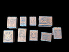 Lot Of 9 Antique Letterpress Print Blocks Of Postage Stamps