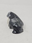 Vintage Hand Carved Signed Bekoalook Inuit Walrus Green Soapstone Statue Tusks