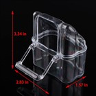 Lot Of 4 Clear Seed Water Hook Cups For Bird Cage With Spring Lock Feeder Doors