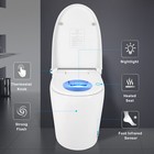 Smart One Piece Elongated Toilet Heated Seat Dual Flush Foot Sensor Night Light