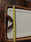 Longaberger Large Basket With Serving Tray And Lidded Protector  Leather Handles