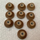 Lot Of 10  Round Wood Cabinet Knobs  Drawer Pulls 1 5    W  Metal Threaded Inserts
