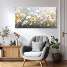 Wlwbinting Floral Wall Art For 40 l X 20 w  Golden White Flowers Painting