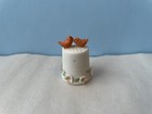 Vintage Thimble Napcoware Porcelain Birds Flowers Made In Taiwan Circa 1970s