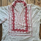 Rare Antique 1920 Ukrainian Vyshyvanka Embroidered Linen Folk Shirt Hand Made