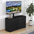 Entertainment Center With 6 Drawers   Mount  Adjustable Tv Stand For Living Room