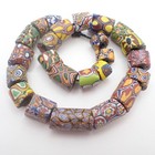 24 Pcs Mixed Millefiori Venetian Glass Tribal Trade Beads Old African Collection