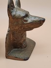Pair Of Small Antique Vintage German Shepherd Cast Iron Metal  Dog Bookends 