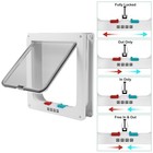 Cat Door- 4-way Locking Option  Weatherproof   Secure Flap Medium  White 