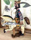 Antique 1920 Hand Carved Wood Folk Art    santos    St James Horseback Sword  Mexico
